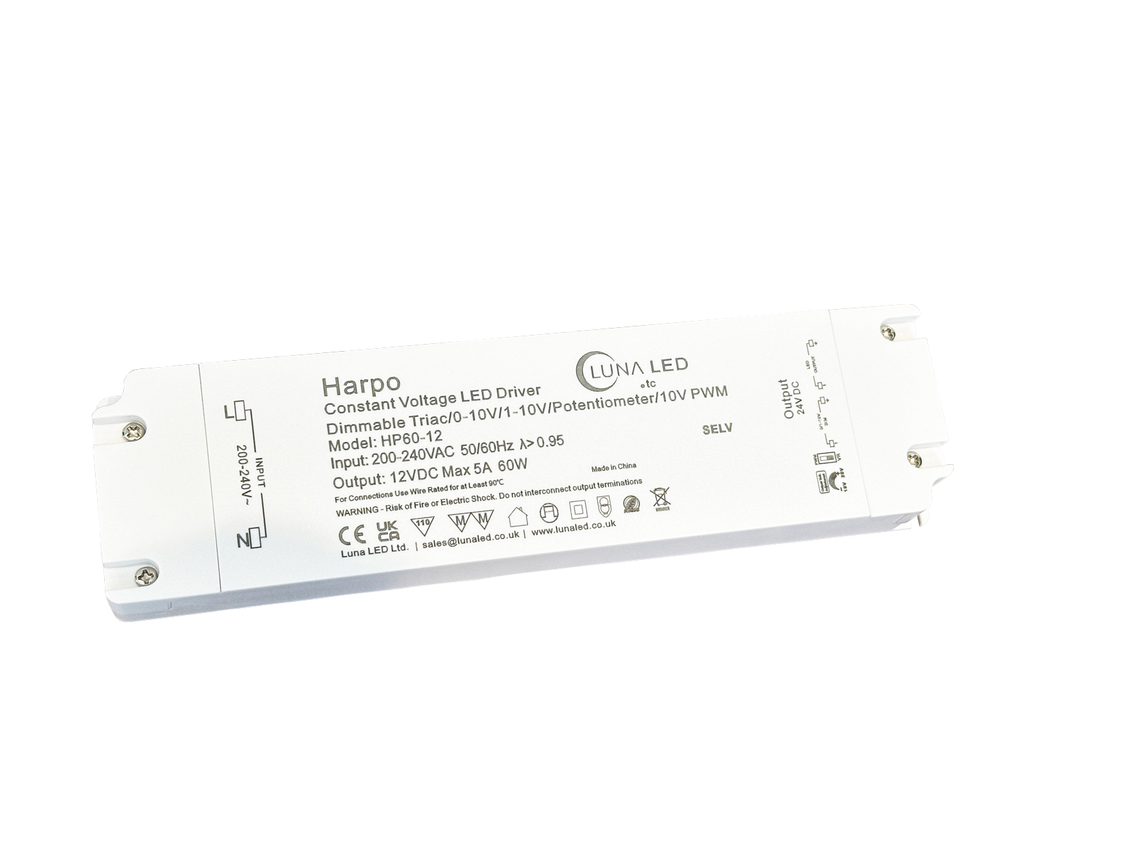 Harpo 60W 12V Constant Voltage 5-IN-1 Dimmable LED Driver