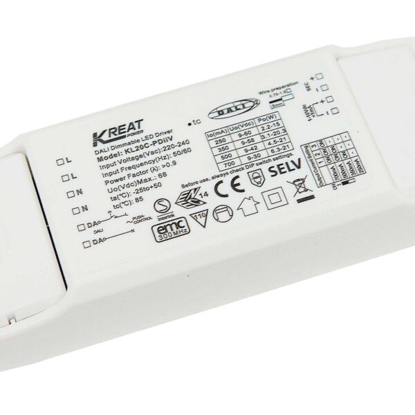 Kreat Power / Merrytek 20W 250-700MA Constant Current Dali & 0-10V Dimmable LED Driver