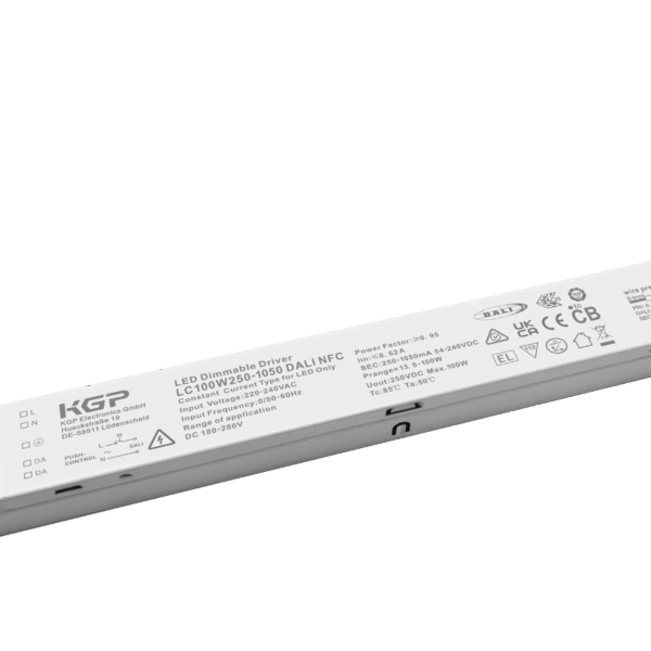 KGP 100W 250-1050MA Dali Dimmable Constant Current LED Driver Slimline Linear
